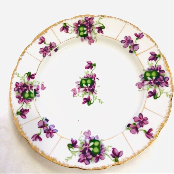 Vintage Floral Porcelain Decorative Plate - Picture 2 of 4